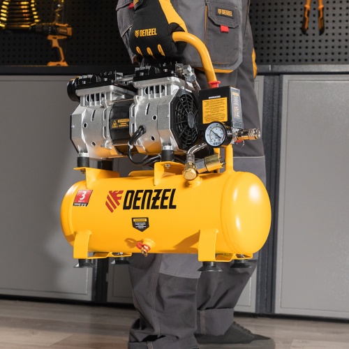 Компрессор DLS650/10 безмаслянный малошумный 650 Вт, 120 л/мин, ресивер 10 л Denzel фото 14