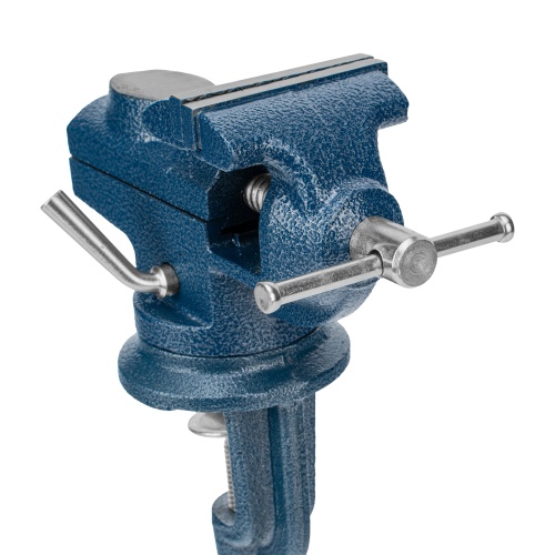 Тиски слесарные, настольные, поворотные, ширина рабочих губок 65 мм, наковальня Сибртех фото 18