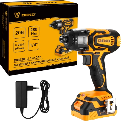 Аккумуляторный ударный винтоверт DEKO DKIS20-Li 20В, 1х2.0Ач 063-4391 фото 3