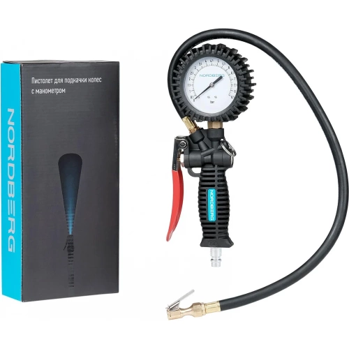 Пистолет для подкачки колес с манометром NORDBERG 80 мм Ti61 Пистолет для подкачки колес с манометром NORDBERG 80 мм Ti61