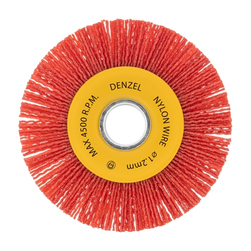 Щетка для УШМ, 125 мм, Плоская, нейлоновая щетина, посадка 22,2 мм Denzel фото 2