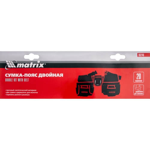 Сумка-пояс двойная, 20 карманов, держатель для молотка Matrix фото 10