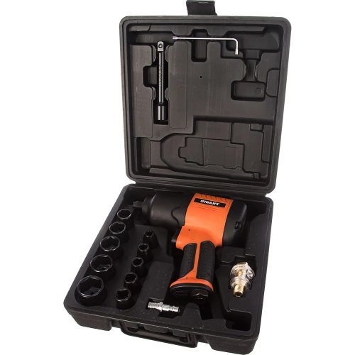 Ударный пневмогайковерт (720 Нм; 1/2"; кейс) Gigant PW 720 + набор головок фото 9