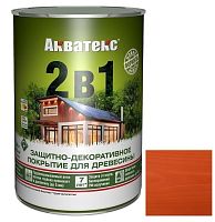 Покрытие алкидное защитно-декоративное для древесины Акватекс 2 в 1 полуматовое Рябина 0,8 л