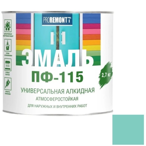 Эмаль Proremontt ПФ-115 RAL 6027 мятная 2,7 кг