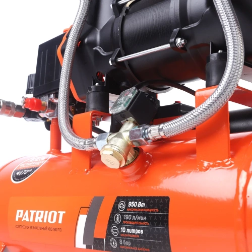 Компрессор поршневой безмасляный Patriot KDS 190 F10 (190 л/мин, 0.95 кВт, 8 бар, 10 л, 2800 об/мин, быстросъем) 526302410 фото 10