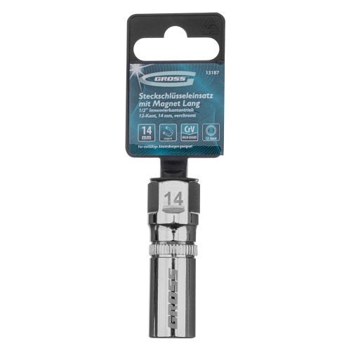 Головка торцевая свечная, магнитная, двенадцатигранная, 14 мм, под квадрат 1/2 Gross фото 5