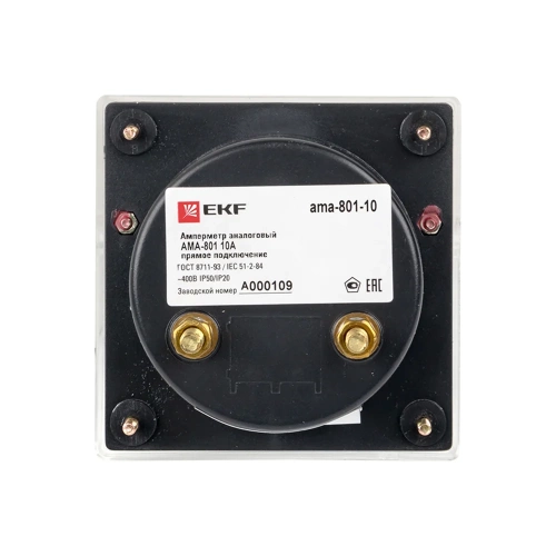 Аналоговый амперметр EKF AMA-801 на панель, круглый вырез, 80х80, 10 А, прямое подключение ama-801-10 фото 5