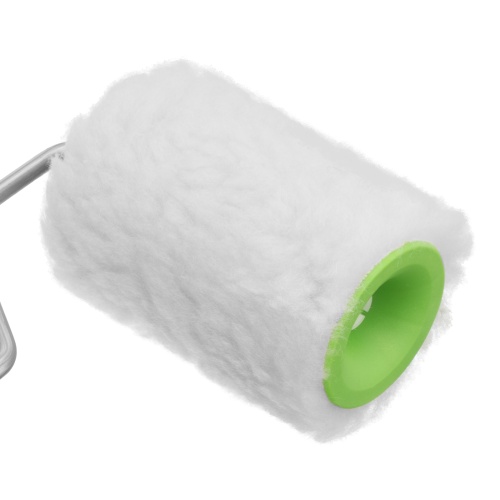 Валик с натуральным мехом, с ручкой, 100 мм, ворс 12 мм, D 48 мм, D ручки 6 мм, Сибртех фото 5