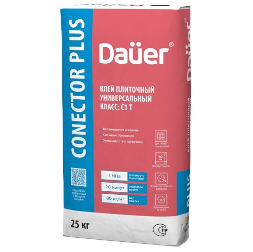 Клей плиточный Dauer Conector Home Plus универсальный 25 кг
