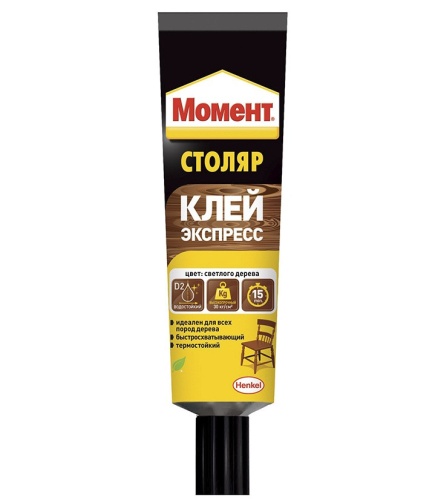 Клей Момент Столяр Экспресс светлое дерево 125 г в шоубоксе