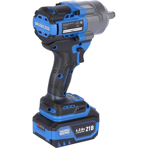 Гайковерт аккумуляторный NORDBERG 1/2, 21В, 1000 Нм с двумя 4A аккум. и зар. уст-вом, в кейсе NE805K фото 8 Гайковерт аккумуляторный NORDBERG 1/2, 21В, 1000 Нм с двумя 4A аккум. и зар. уст-вом, в кейсе NE805K фото 8