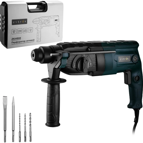 Перфоратор сетевой Zitrek ZKH800 в кейсе, с набором из 5 буров, 800 Вт 085-1051 Перфоратор сетевой Zitrek ZKH800 в кейсе, с набором из 5 буров, 800 Вт 085-1051