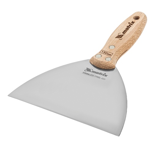 Шпательная лопатка из нержавеющей стали, 150 мм, буковая рукоятка, EFP Matrix Шпательная лопатка из нержавеющей стали, 150 мм, буковая рукоятка, EFP Matrix
