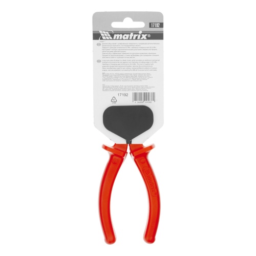 Длинногубцы прямые Econom, 160 мм, шлифованные, пластмассовые рукоятки Matrix фото 7