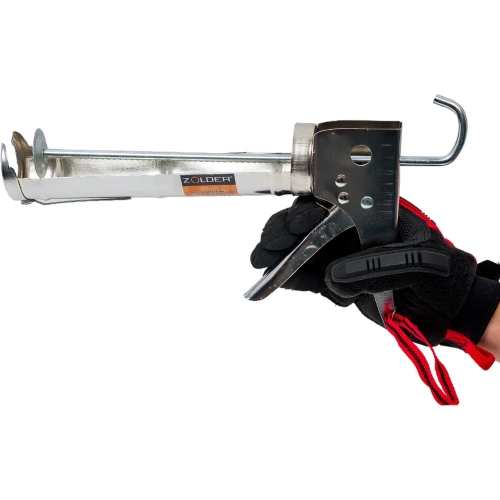 Пистолет для герметиков ZOLDER Люкс оцинкованный, полукорпусный, зубчатый шток 1/24 С803 фото 5