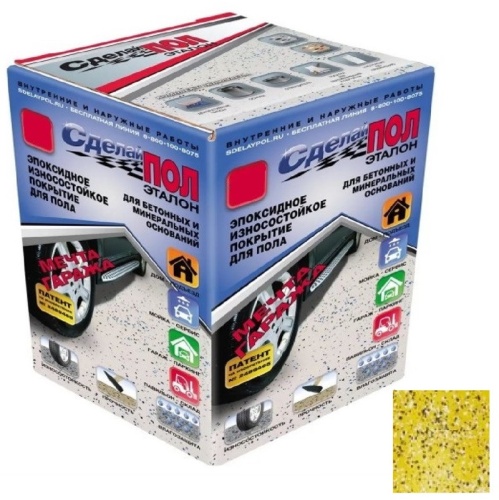 Эпоксидное двухкомпонентное покрытие для пола Сделай Пол СП-00000106 желтый 20 кв.м Эпоксидное двухкомпонентное покрытие для пола Сделай Пол СП-00000106 желтый 20 кв.м
