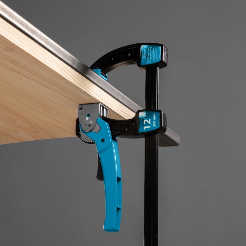 Струбцина реечная быстрозажимная 12, металлический корпус, рычажный храповой механизм, 300 мм Gross фото 12