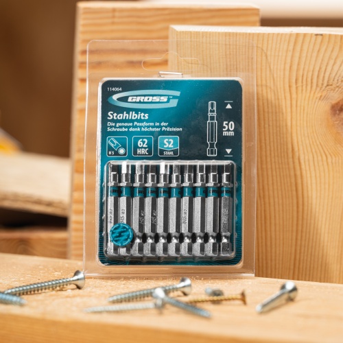 Бита HEX 5х50мм, сталь S2, шестигр., 10 шт. Gross фото 7