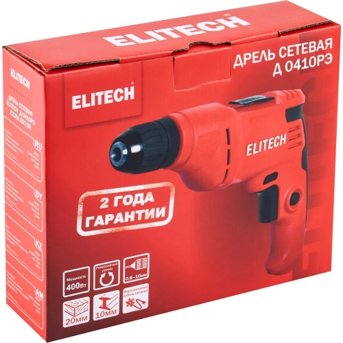 Дрель Elitech Д 0410РЭ (400Вт, БЗП) 204495 фото 11