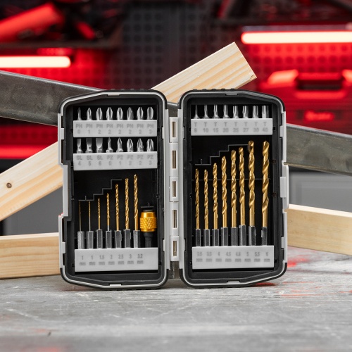 Набор бит и сверл, магнитный адаптер, CrV, пластиковый кейс, 40 шт. Matrix фото 13