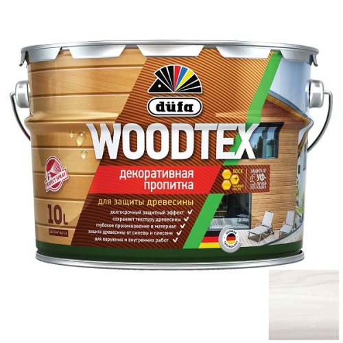 Пропитка декоративная для защиты древесины Dufa Woodtex белая 9 л