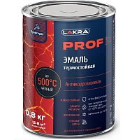 Эмаль термостойкая антикоррозионная Лакра Prof it до 500С черная 0,8 кг