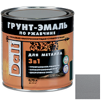 Грунт-эмаль по ржавчине Dali 3 в 1 гладкая серебристый алюминий RAL 9006 0,75 л