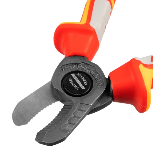 Кабелерез, диэлектрические рукоятки до 1000 В, трехкомпонентные рукоятки, 160 мм Gross фото 5