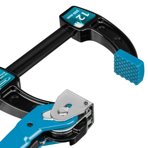 Струбцина реечная быстрозажимная 12, металлический корпус, рычажный храповой механизм, 300 мм Gross фото 6