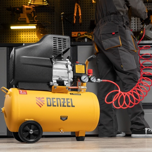 Компрессор воздушный DC1500/24, прямой привод, 1.5 кВт, 24 литра, 220 л/мин Denzel фото 45