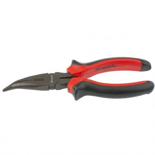 Длинногубцы изогнутые Black Nickel, 180 мм, двухкомпонентные рукоятки Matrix фото 2