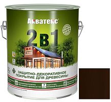 Покрытие алкидное защитно-декоративное для древесины Акватекс 2 в 1 полуматовое Палисандр 2,7 л