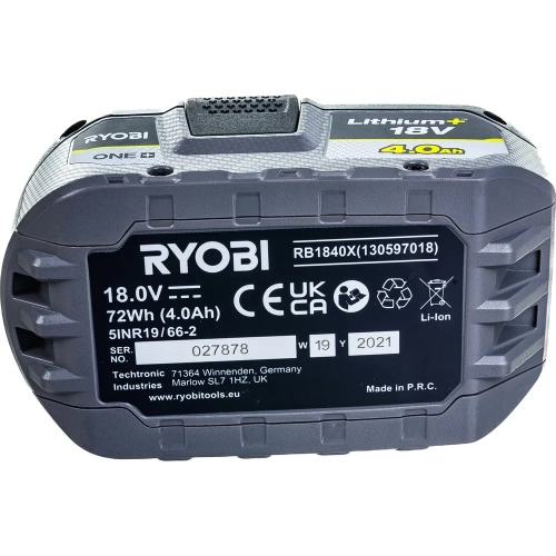 Аккумулятор Ryobi ONE+ RB1840X (18 В; 4 А*ч; Li-ion) 5133005053 фото 6 Аккумулятор Ryobi ONE+ RB1840X (18 В; 4 А*ч; Li-ion) 5133005053 фото 6