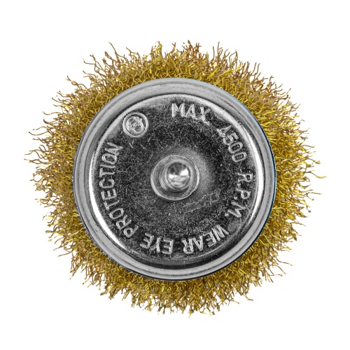 Щетка для дрели, 65 мм, "чашка" со шпилькой, латунированная витая проволока Matrix фото 2