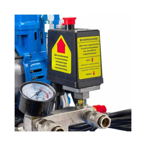 Компрессор поршневой с прямым приводом Forsage 4 цилиндра,безмасляный(ресивер 50л, 2.2 кВт, 8 бар, 420л/м, 230В) F-V30/50 OIL FREE(59215) фото 10