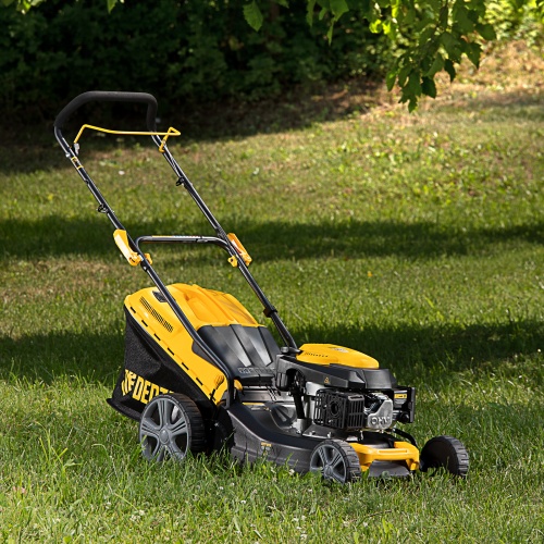 Газонокосилка бензиновая GLD-460, 146 куб.см, ширина 46 см, ручная, 7 уровней, травосборник 50 л Denzel фото 18