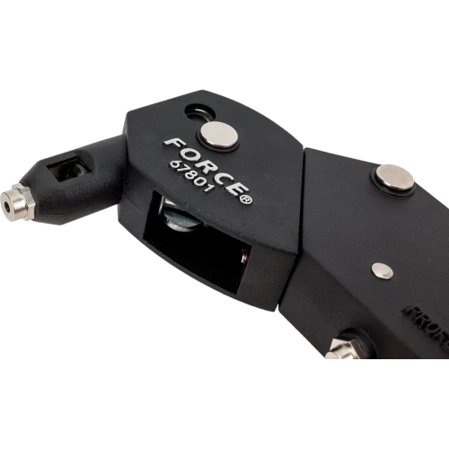 Заклепочник с поворотной головкой на 360 градусов, 4 насадки, 180мм FORCE 67801 фото 5