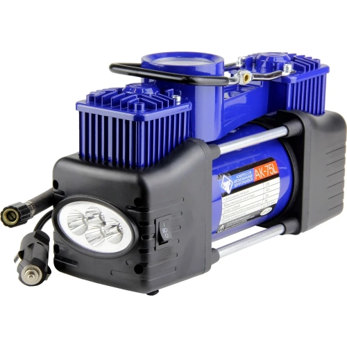 Компрессор Nova Bright АК-75L двухпоршневой, до 50 л/мин, 150 PSI, 12В, металлический корпус, в сумке, LED-фонарь 36451 фото 6
