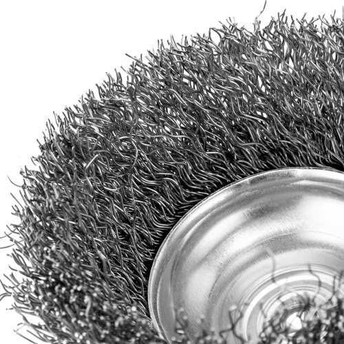 Щетка для дрели, 65 мм, "чашка" со шпилькой, витая проволока Сибртех фото 5