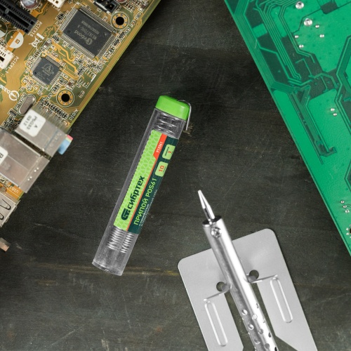 Припой с канифолью, D 1 мм, 10 г, POS61, в пластмассовой тубе Сибртех фото 5