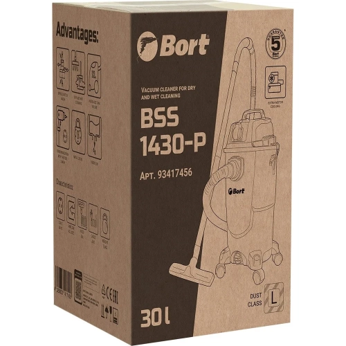 Пылесос для сухой и влажной уборки BORT BSS-1430-P 93417456 фото 11