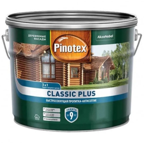 Пропитка для древесины 3 в 1 Pinotex Classic Plus База CLR 9 л
