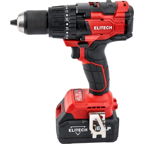 Дрель аккумуляторная ударная Elitech ДА 21УБЛ2 (20В, 2*4Ач, 120Нм) 205683 фото 3