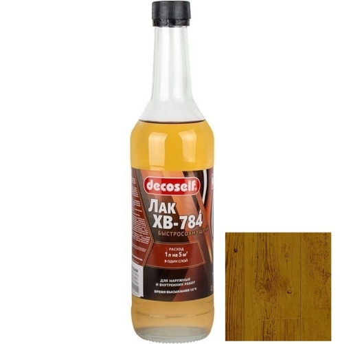 Лак для дерева Pufas Decoself ХВ-784 Дуб 0,5 л