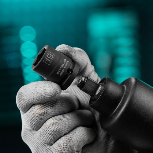 Головка ударная шестигранная, 19 мм, 1/2, CrMo Stels фото 6