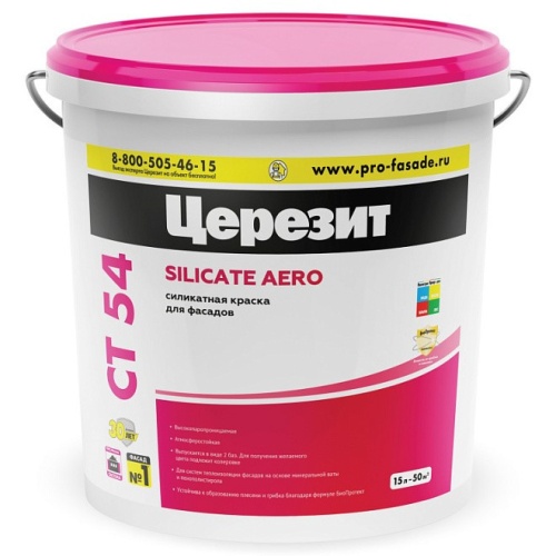 Краска фасадная Ceresit СТ 54 матовая база A 15 л