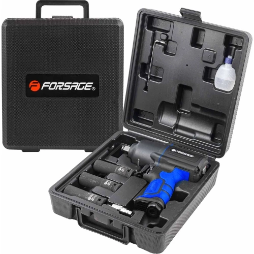 Пневмогайковерт ударный Forsage "Twin Hammer" с регулировкой усилия в облегченном корпусе 1/2" + набор головок F-82549K4(48139) фото 11 Пневмогайковерт ударный Forsage "Twin Hammer" с регулировкой усилия в облегченном корпусе 1/2" + набор головок F-82549K4(48139) фото 11