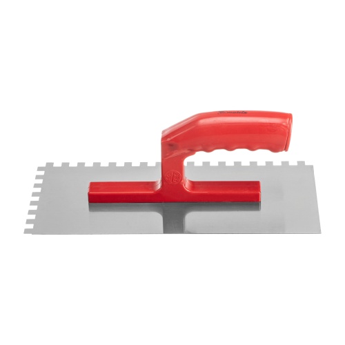 Гладилка стальная, 280 x 130 мм, зеркальная полировка, пластмастмассовая ручка, зуб 8 x 8 мм Matrix фото 2