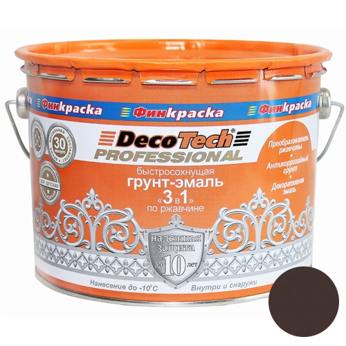 Грунт-эмаль DecoTech Professional 3 в 1 00-00015863 шоколадно-коричневый под RAL8017 1,8 кг